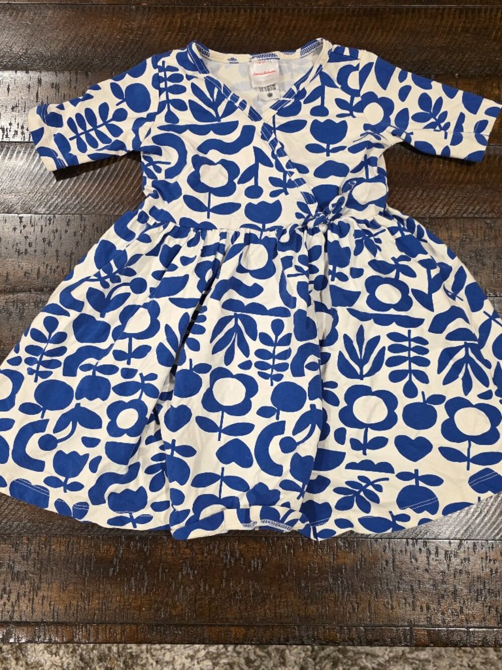 Hanna Andersson Blue and White Floral Dress Size 4